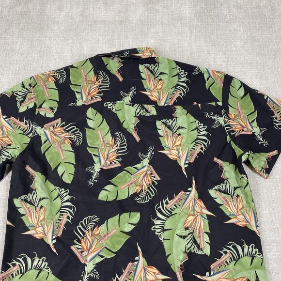 Retro The Butcher Shirt Mens Large Black Hawaiian Tropical Stretch Button Up - Picture 9 of 11